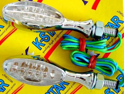 knipperlicht-set klein chroom Led (2-stuks)
